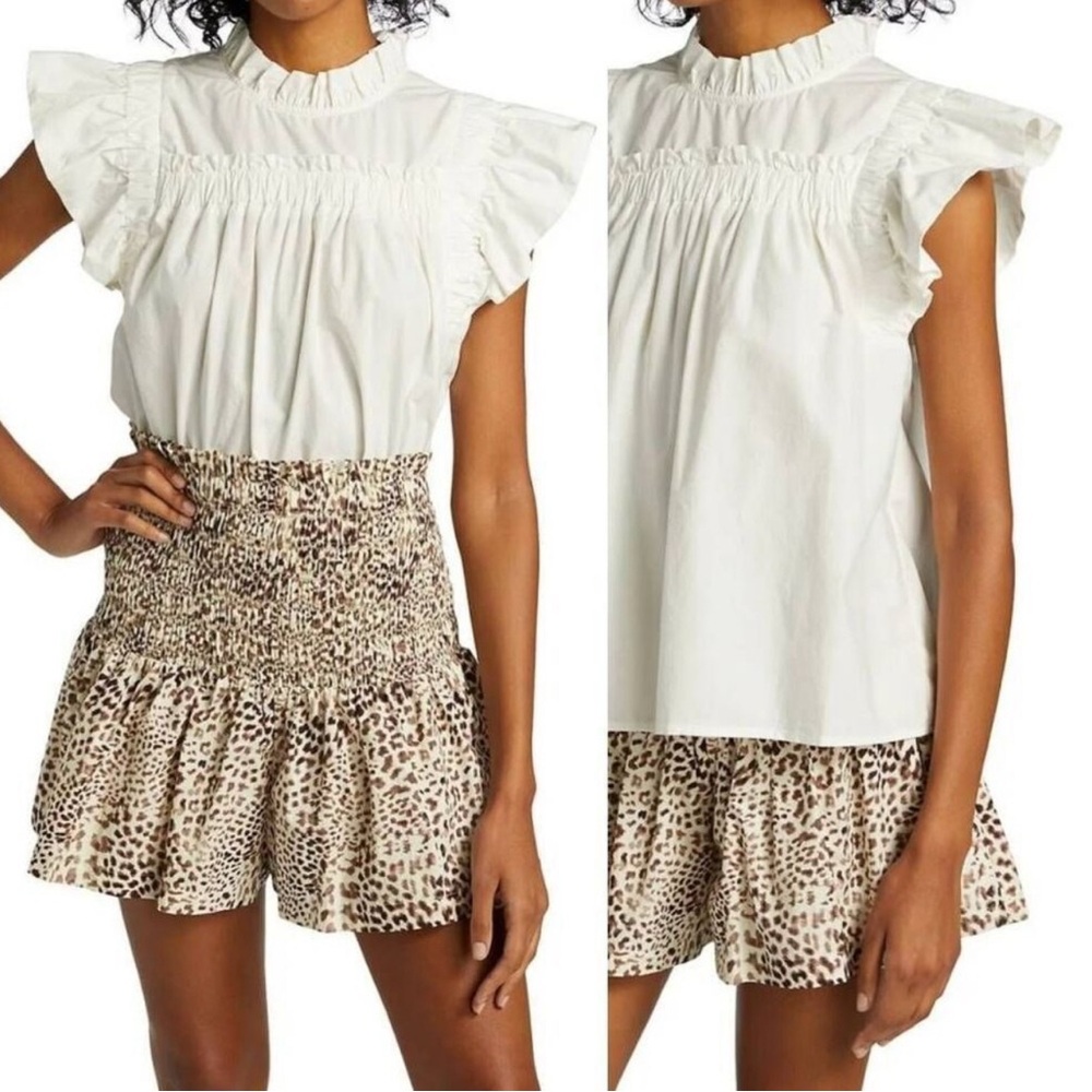 Sea New York White Ruffle Gaia Tank Blouse Women's Size Small